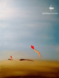 Kite-oil on canvas-dpEtlingerArt.com